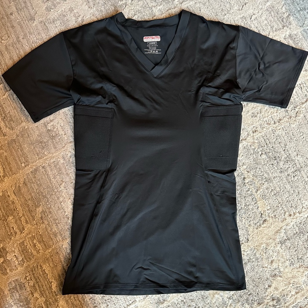 Under Tech Undercover Concealment V-Neck Compression Shirt, Black, Size: Large - Picture 4 of 7